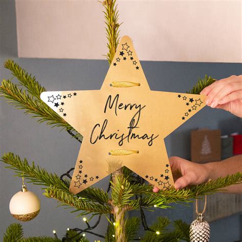 We researched the best christmas tree toppers, from angels to stars and snowflakes to bows. 'merry Christmas' Gold Star Christmas Tree Topper By Ellie ...