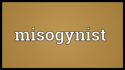 Information and translations of misogynistic in the most comprehensive dictionary definitions resource on the web. Misogynist Meaning - YouTube