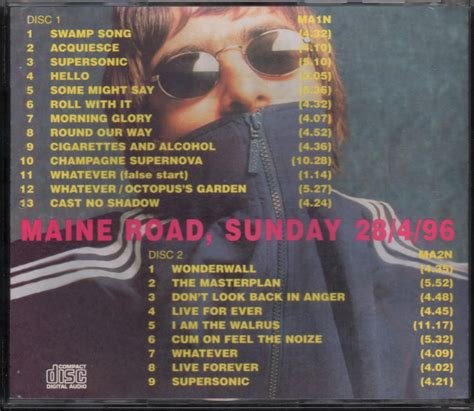 Here are the first ones already revealed: Oasis Bootlegs From Fuckuoka: Maine Road 28/4/96 (MA1N/MA2N)