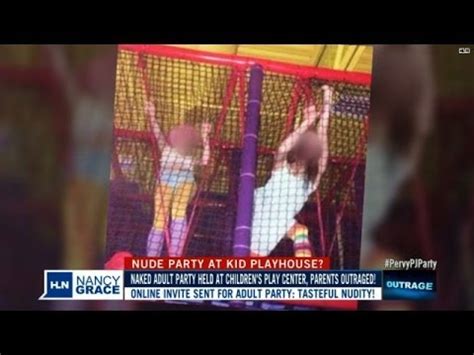 Nude party at kidsâ playhouse outrages parents - YouTube