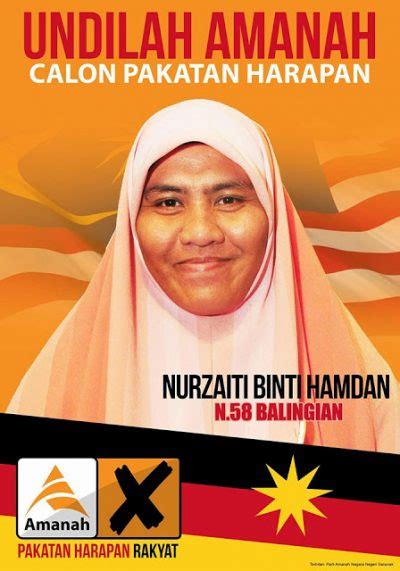 Pesanan hadi awang kepada parti amanah negara. Poster Calon AMANAH Sarwak - Parti Amanah Negara