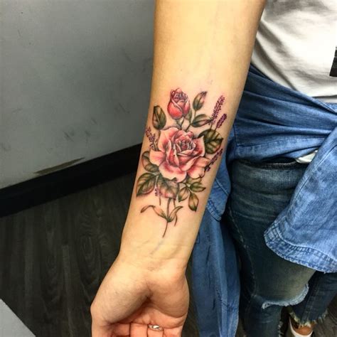 3d two rose tattoo on left forearm. On ribs | Rose tattoo forearm, Pink rose tattoos, Forearm ...