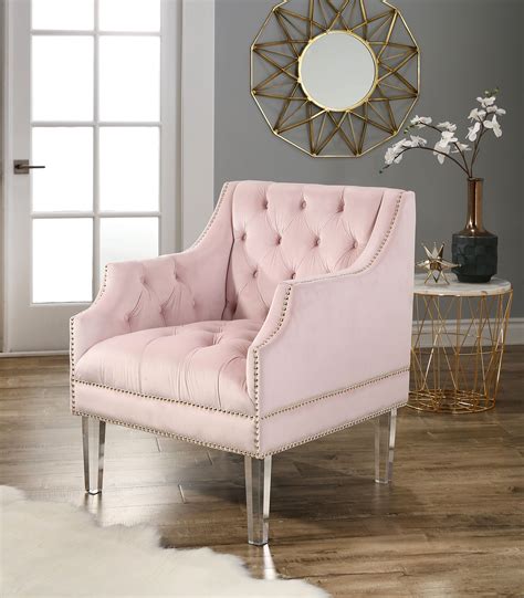 Modern and glam, this desk chair is just what your home office needs. Devon & Claire Oliver Tufted Velvet Chair With Acrylic Legs, Blush Pink - Walmart.com - Walmart.com