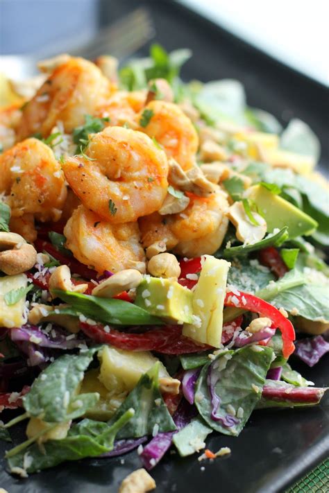 This spicy thai shrimp salad is made with plump, juicy shrimp, fresh herbs and veggies, and drizzled in a deliciously spicy thai salad dressing. The Owl with the Goblet: Coconut Thai Shrimp Salad