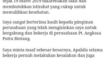 Dengan segala resiko dan tanggungjawabnya mungkin saja anda. √ Contoh Surat Resign Karena Sakit (Surat Pengunduran Diri ...