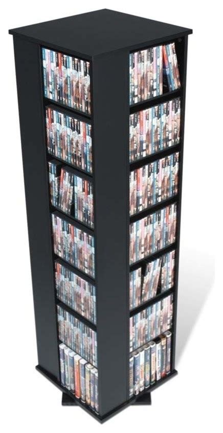 It is designed for storage of long span material like rods, bars and profiles. Prepac 4-Sided Spinning Tower Media Storage, Black ...