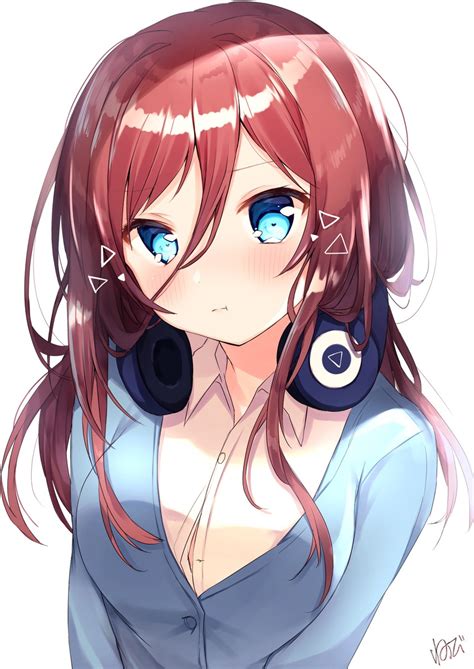 Комедия, романтика, сёнен, школа озвучка: nakano miku (go-toubun no hanayome) drawn by nenobi ...