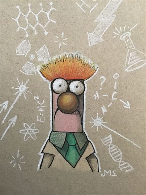 See more ideas about drawings, pencil drawings, art drawings. Muppet Beaker, science, cartoon, drawing sketch on toned ...