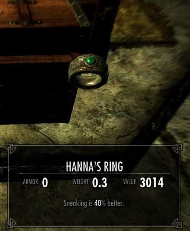 Contents  edit source. Hanna's Ring | The Elder Scrolls Mods Wiki | Fandom