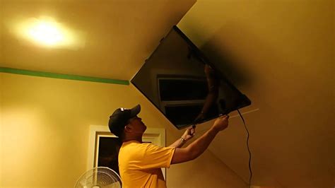 Tv in bedroom master bedroom bedroom ideas master suite bedroom decor tv escondida salas lounge wall mounted tv my dream home. Retractable Angled Ceiling TV Mount | Ceiling tv, Sloped ...