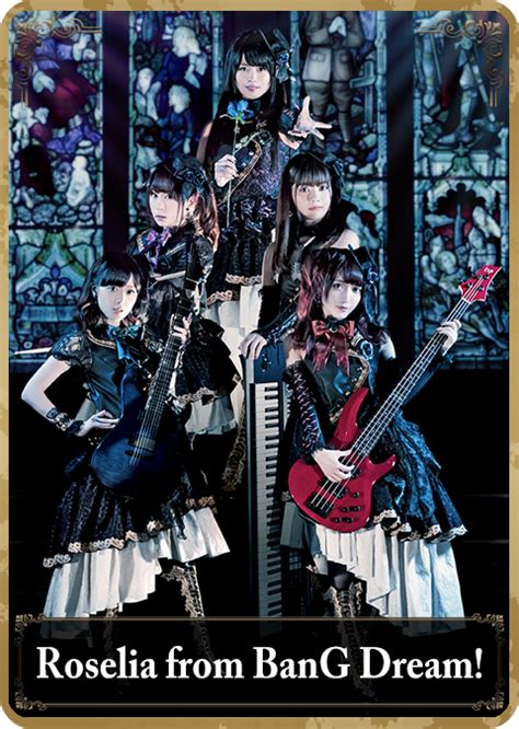 The group consists of five members, namely minato yukina on vocals, hikawa sayo on guitar, udagawa ako on drums, shirokane rinko on the keyboard, and imai lisa on bass. アニサマ 予習サイト : アニサマ2017 予想43 Roselia from BanG Dream!