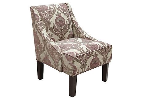 Henf velvet accent chair, living room swivel shell chairs comfortable velvet home office desk chair modern tufted vanity chair with wheels for bedroom (purple pink). Quinn Swoop Armchair, Mauve on OneKingsLane.com $349.00 | Chair, Furniture, Armchair