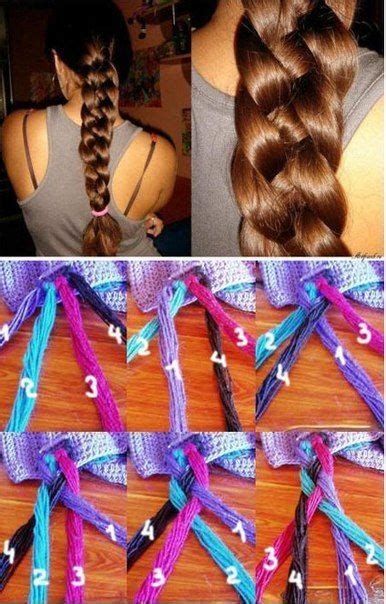 How to braid 4 strands square. four strand braid | these colored strands make it easy to learn | Four strand braids, Hair ...