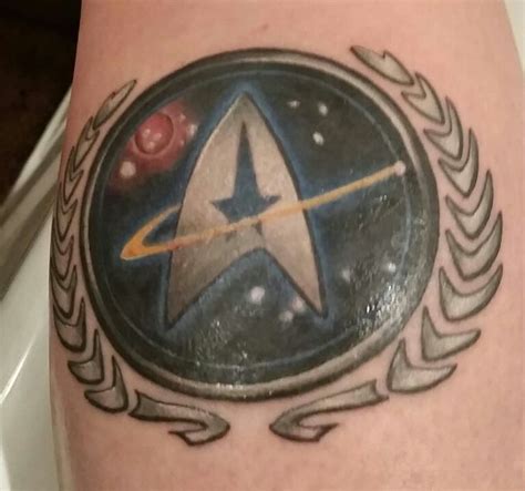 Here are some tattoos on people that have pledged their love for star trek in ink Star Trek Tattoo Designs : My own idea made real by a ...