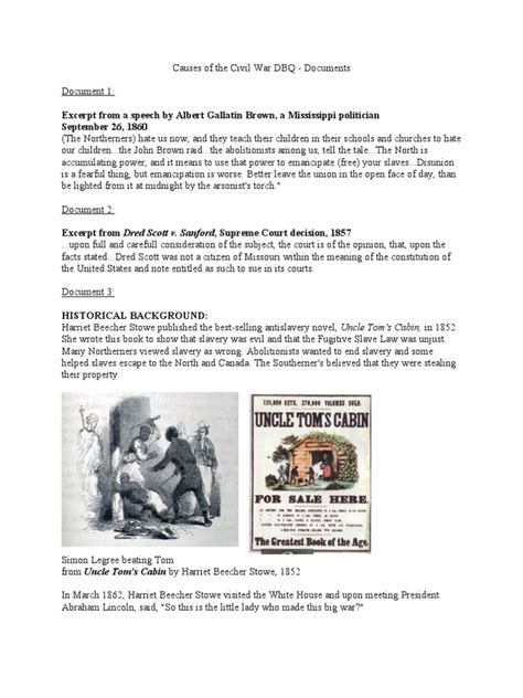 The publication of uncle tom's cabin. Civil War DBQ | Southern United States | Uncle Tom's Cabin