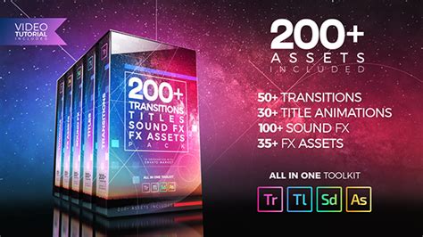 Creative tools, integration with other apps and services, and the power of adobe sensei help you craft footage into polished films and videos. Videohive 200+ Pack: Transitions, Titles, Sound FX ...