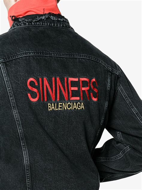 This black balenciaga sinners hoodie is enticing us to commit at least four of the seven deadly sins as we speak (we'll let you figure out which ones). Balenciaga Sinners Denim Jacket in Black for Men - Lyst