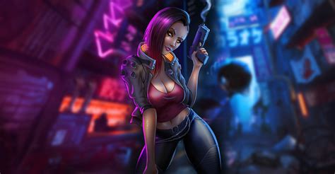 Wallpapers in ultra hd 4k 3840x2160, 1920x1080 high definition resolutions. women, Cyberpunk 2077, video games, gun, weapon, yellow ...