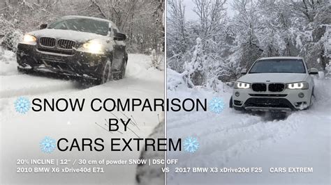 Bmw has unveiled the second generation x3 suv in 2010 at the paris auto show. SNOW COMPARISON: 2010 BMW X6 xDrive40d E71 VS 2017 BMW X3 xDrive20d F25|20% INCLINE | DSC OFF ...