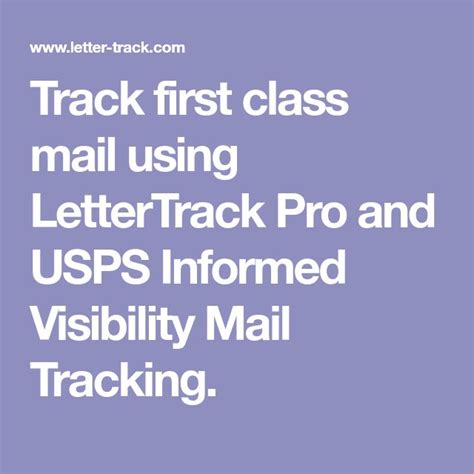 Maybe you would like to learn more about one of these? Track first class mail using LetterTrack Pro and USPS ...