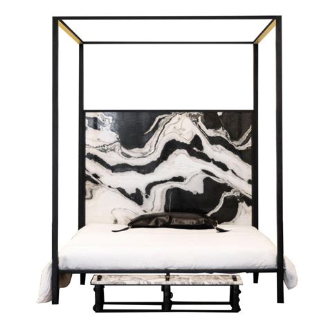 It usually has posts at each of the four corners extending 1.3m (4 feet) or more above the mattress. Marble and Steel Canopy Bed For Sale at 1stdibs