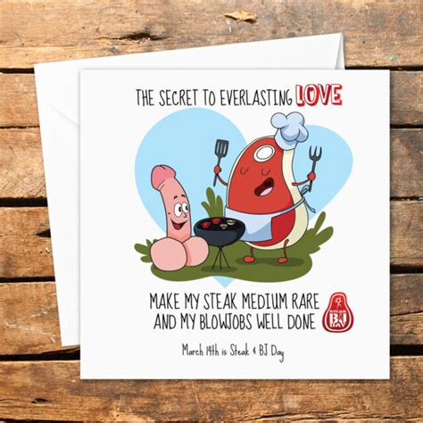 Maybe you would like to learn more about one of these? Steak and Blow Job Card Bj Blowjob Male Valentines Day Medium RARE Funny for sale online | eBay