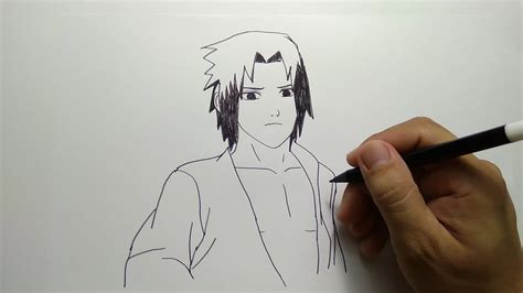 Cara menggambar sasuke simple dan mudah belajarmenggambar. cara menggambar sasuke komik naruto - YouTube