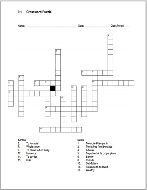 Practise your english with 100 + fun online word games on a wide range of popular topics. Vocabulary Terms 9.1 Crossword Puzzle | Student Handouts