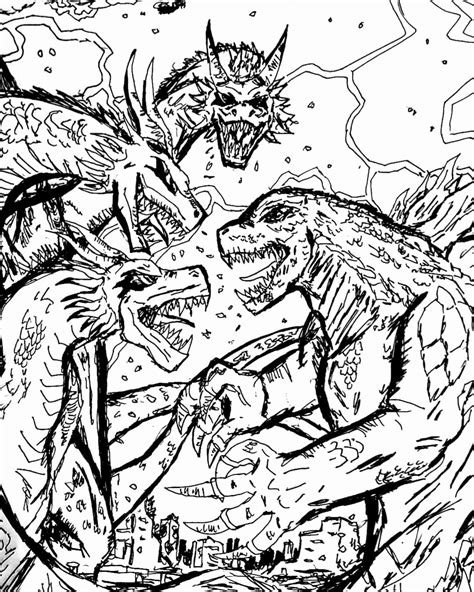 Godzilla monster coloring pages for kids, how to draw godzilla, godzilla drawing and coloring#godzilla #coloringpages #howtodraw. King Ghidorah Coloring Pages New Letthemfight Instagram S ...