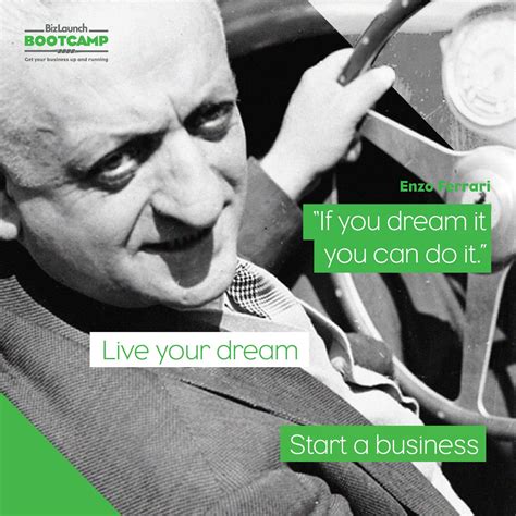 Enzo ferrari was born in 1898 in modena italy. Enzo Ferrari once said, "If you dream it, you can do it." Live your dream. Start a business ...