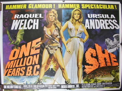 one-million-years-bc-and-she,-double-bill-british-quad-cinema-poster