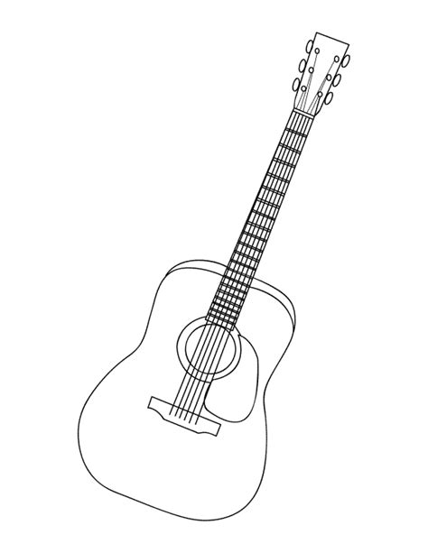 Cartoon boy playing guitar coloring page. Guitar Coloring Pages - Best Coloring Pages For Kids