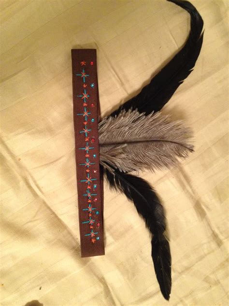 You can add as many feathers as you want and extend the look. Indian headband diy elastic thread feathers and jewels all from Michaels (With images) | Diy ...