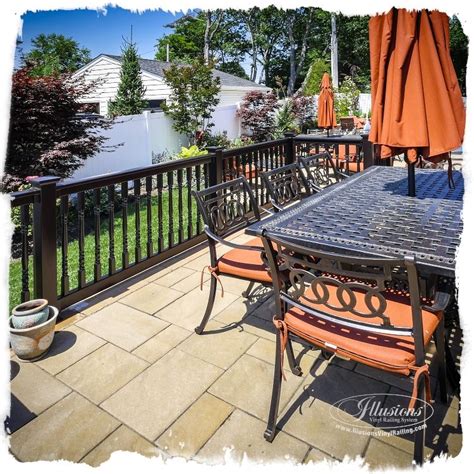 Mix & match colors & styles to get the look you want. Awesome deck and railing idea. BLACK PVC vinyl railing ...