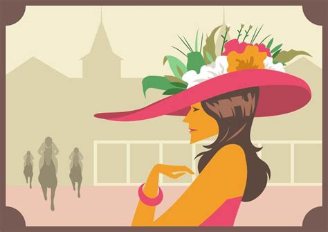 Side view of wearing festive short haired santa hat. Kentucky Derby Hats - Download Free Vectors, Clipart ...
