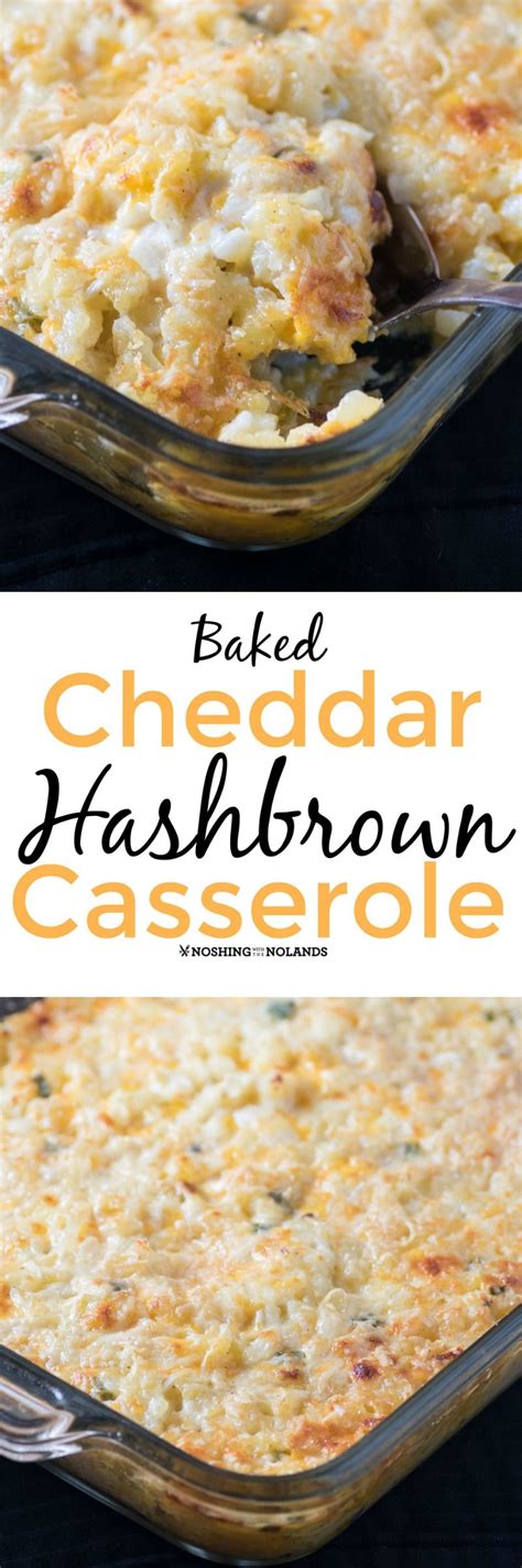 This super easy breakfast bake is basically a loaded breakfast casserole: Baked+Cheddar+Hash+Brown+Casserole+via+@tnoland except ...