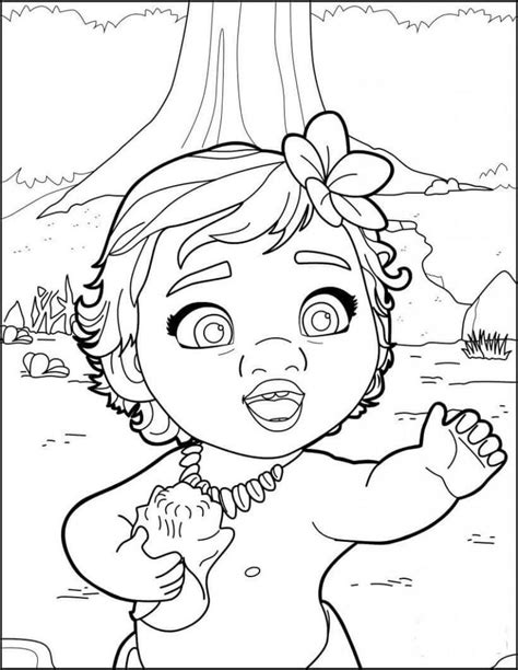 Halloween coloring sheets are an excellent way to get your kids in the spooky spirit. Young Moana Printable Disney Coloring Pages in 2020 ...