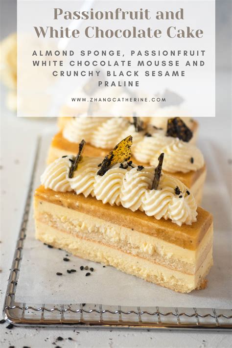 Do not boil the water or the chocolate will. Passionfruit and White Chocolate Mousse Cake with Black ...