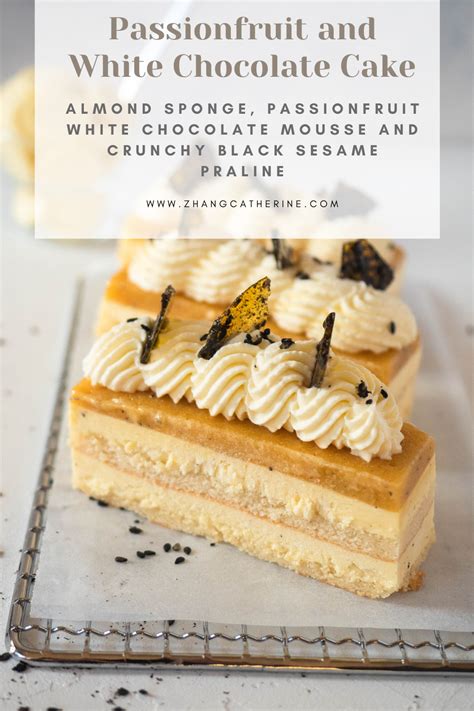 Mango or passionfruit, for decorating. Passionfruit and White Chocolate Mousse Cake with Black ...