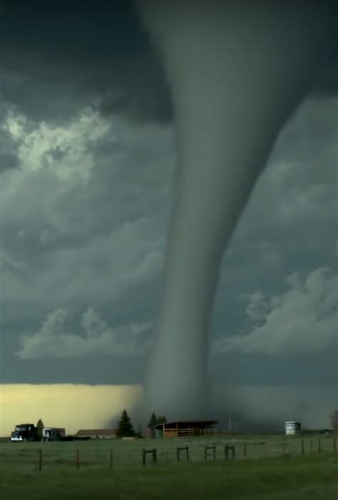 A tornado forms from a large thunderstorm. Impresionante: Graban desde su coche la formación de un ...