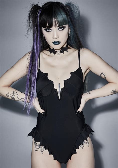 If the black widow can get a good bite then it might be able to kill the bigger spider. Widow Batwing Plunge One Piece Swimsuit - Black | Dolls ...