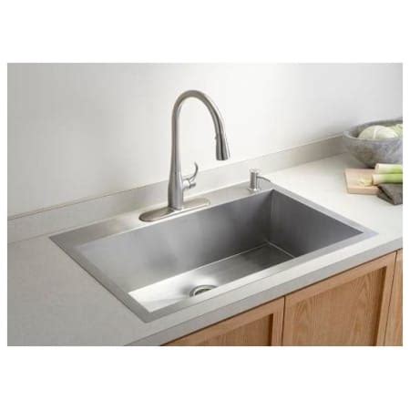 • see how the stainless steel vault farmhouse sink installs in just a few easy steps. Kohler K-3821-3-NA Stainless Steel Vault 33" Single Basin ...