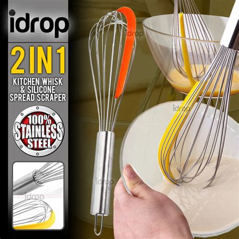 Not available at clybourn place. idrop 2 IN 1 Kitchen Stir Whisk & Silicone Batter Scraper ...