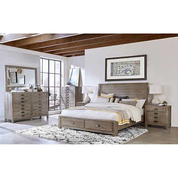 1 reversible comforter, 1 sham, 1 fitted sheet, 1 flat sheet, 1 pillowcase double / queen 7 piece set includes: Dandridge 6-piece Cal King Storage Bedroom Set | King ...