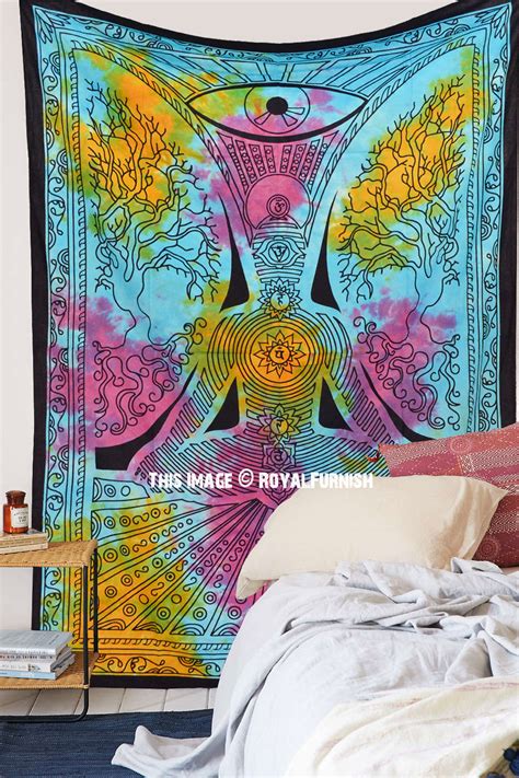 Add safeguard shipping guarantee to your cart to enable protection and maximize your good vibes! Boho Colorful Turquoise Yoga Chakra Tree Tapestry ...