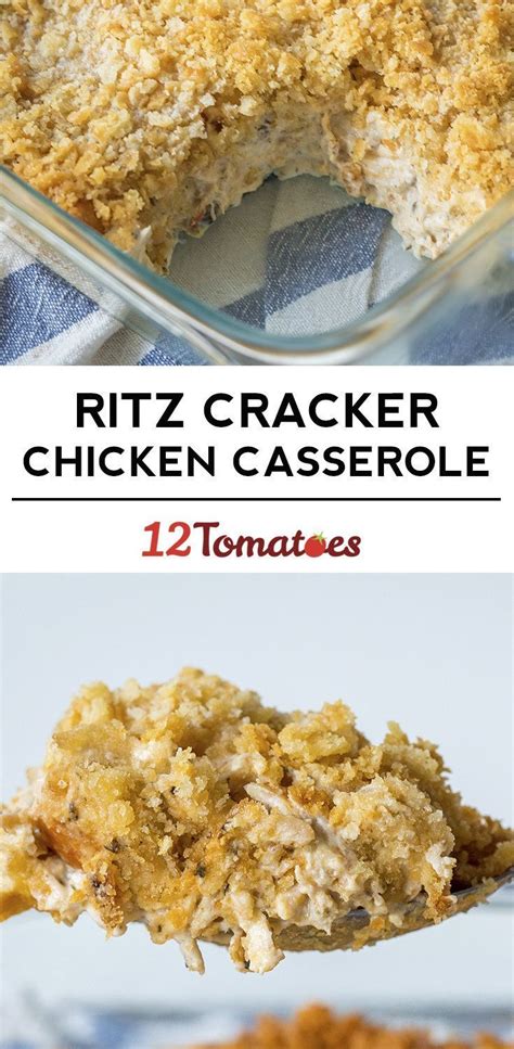 Mix cooked and shredded chicken with cream of chicken soup, sour cream, and seasonings. Creamy Ritz Chicken Casserole | 12 Tomatoes … | Ritz ...