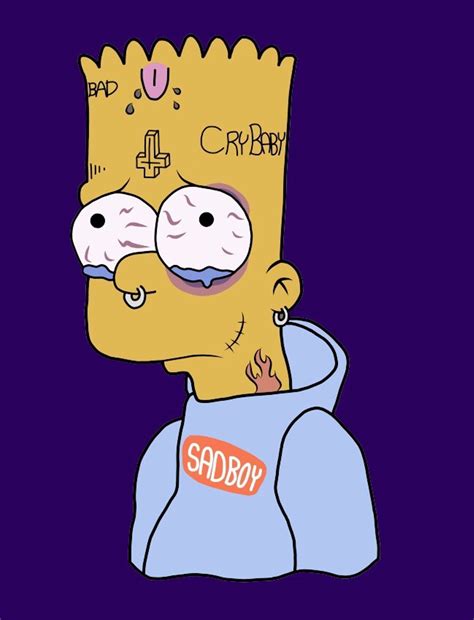 #art #digitalart #drawing #bart #bartsimpson #thesimpsons #simpson #cartoon #illustration #emorap #sadboy… sad bart simpson. Simpsons Depressed Aesthetic Wallpapers on WallpaperDog