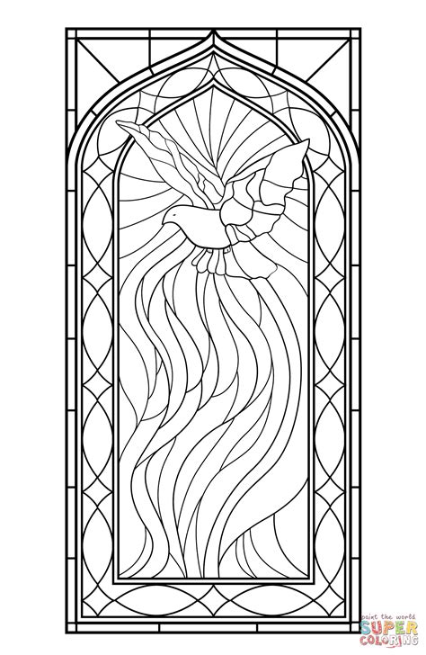 Holy spirit printable coloring pages. Best collection of Chameleon Stained Glass Coloring Pages ...