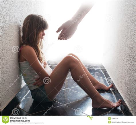 Crying on the bedroom floor. Depressed Teenage Girl Sitting On The Floor Stock Image ...