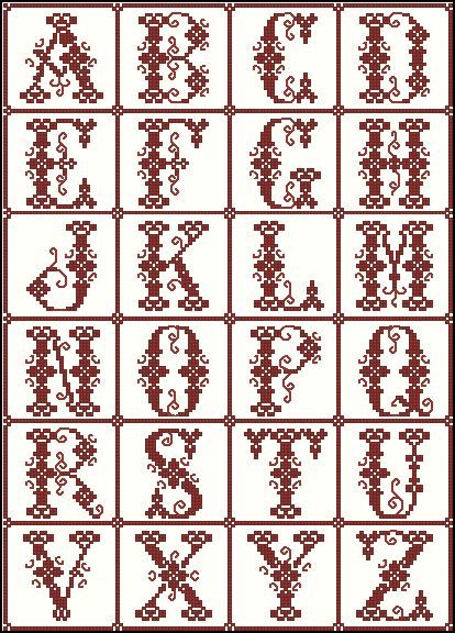 Free alphabet patterns for counted cross stitch. Golden Light Designs: Free Alphabet Cross Stitch Chart